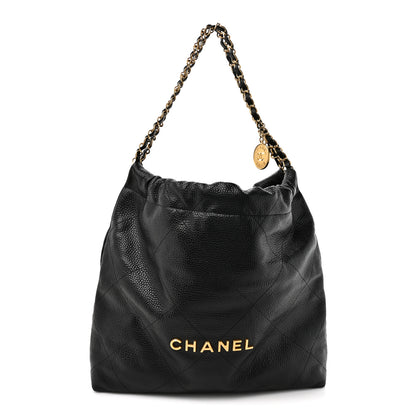Chanel Shiny Caviar Quilted Chanel 22 Black 1 of 12