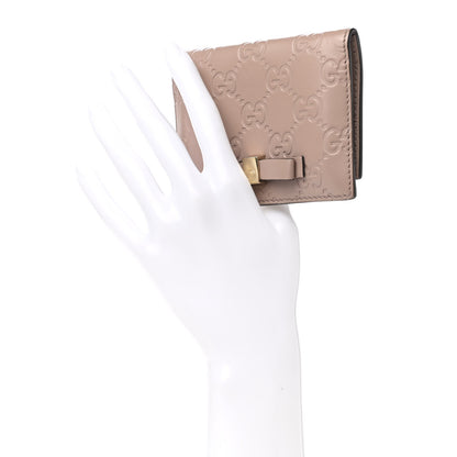 Gucci Guccissima Bow Train Pass Case Soft Pink 2 of 7