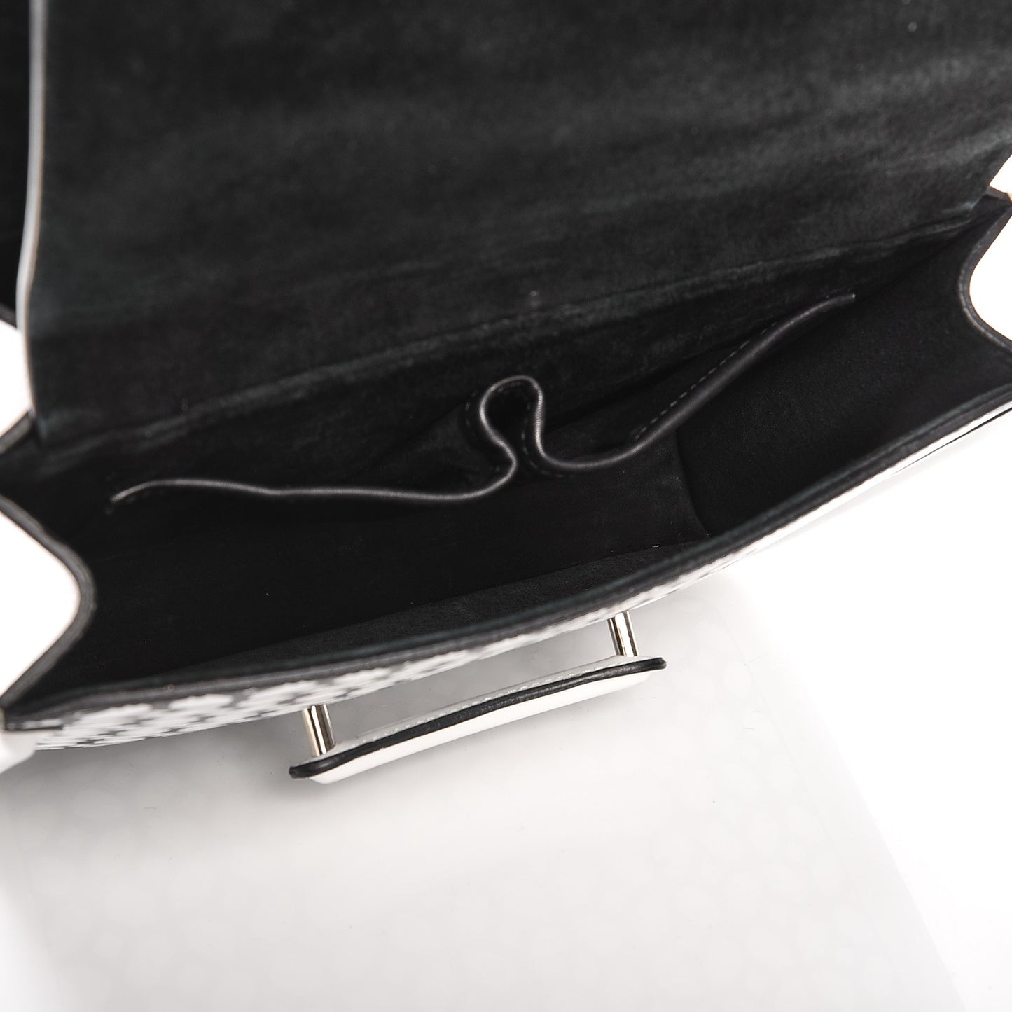 Calfskin Heroine Chain Satchel Ivory Black