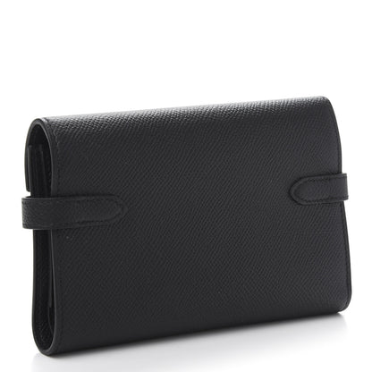 Hermes Epsom Medium Kelly Wallet Black 3 of 9