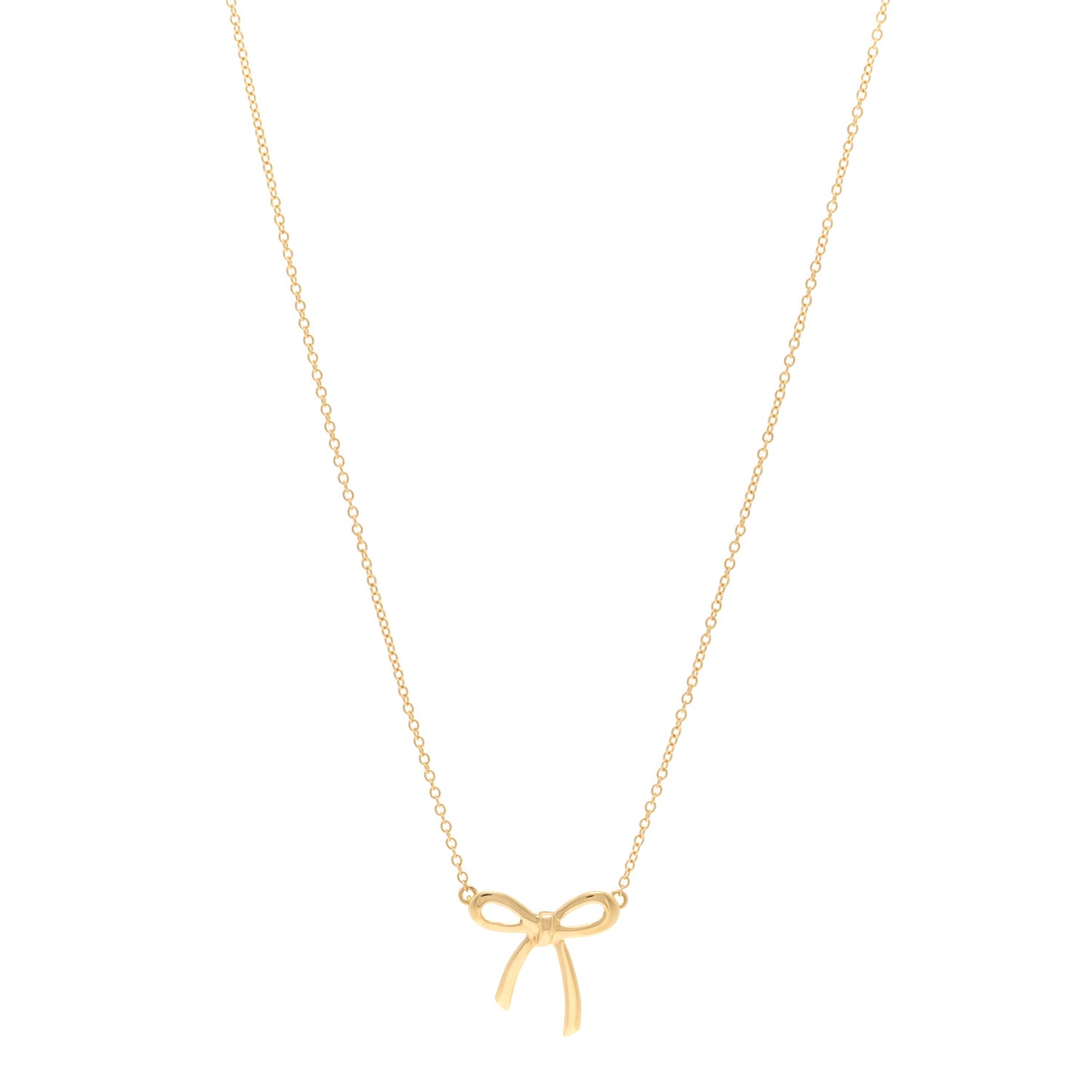 18K Yellow Gold Mini Bow Pendant Necklace