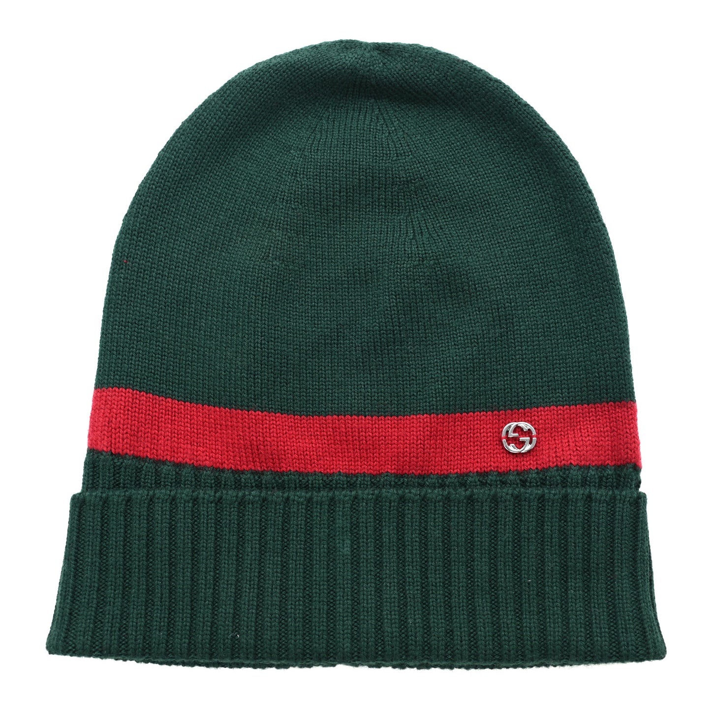 Wool Tricot Knit New Port Beanie Hat M Green Red