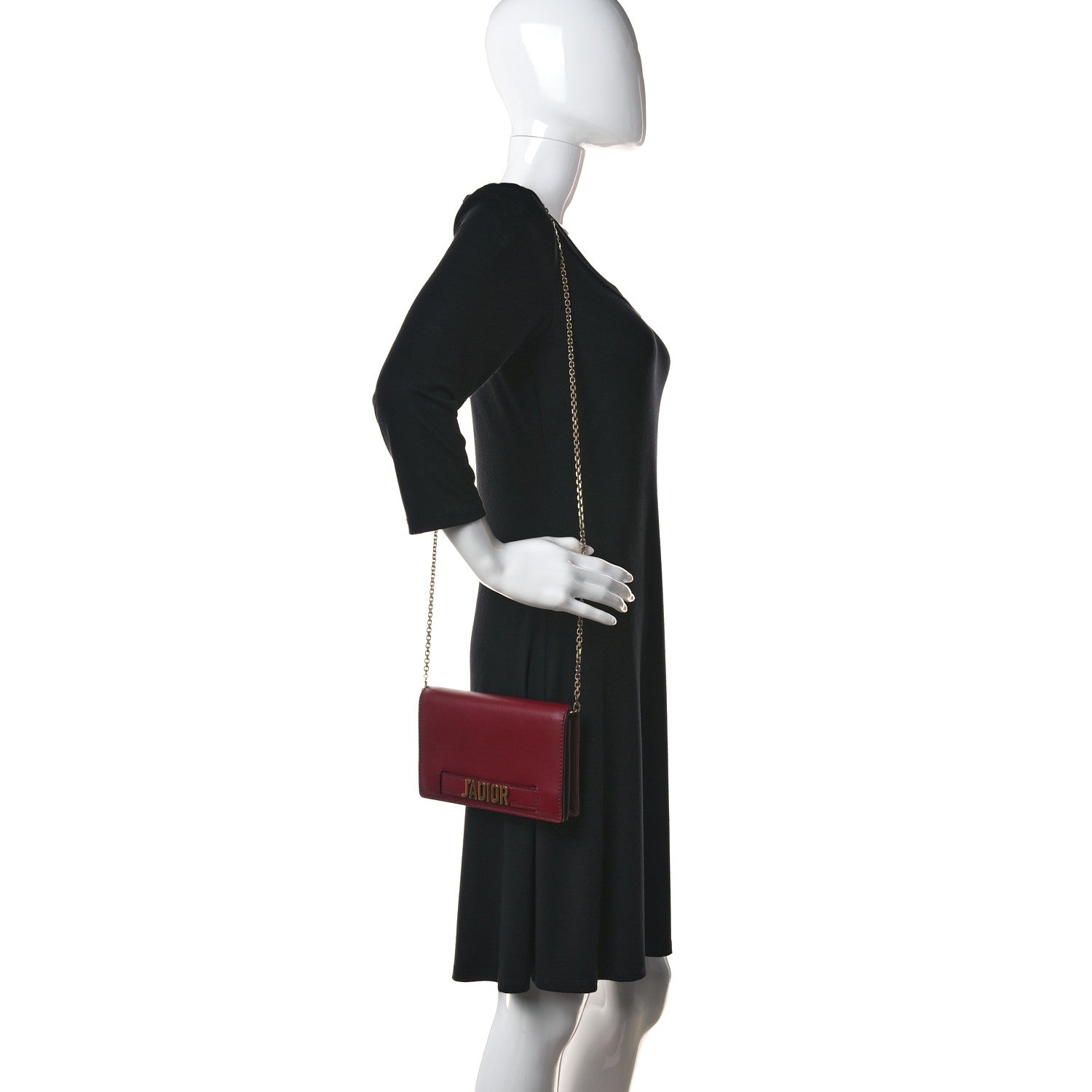 Christian Dior Calfskin J'Adior Wallet on Chain Pouch Red 2 of 14