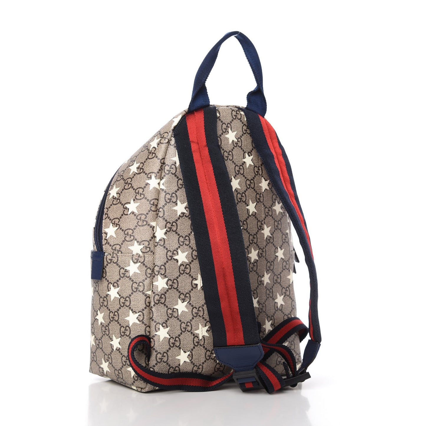 GG Supreme Monogram Stars Childrens Backpack Beige Ebony Yellow Royal
