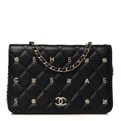 Chanel Lambskin Quilted All About Chanel Wallet On Chain WOC Black 1 of 13