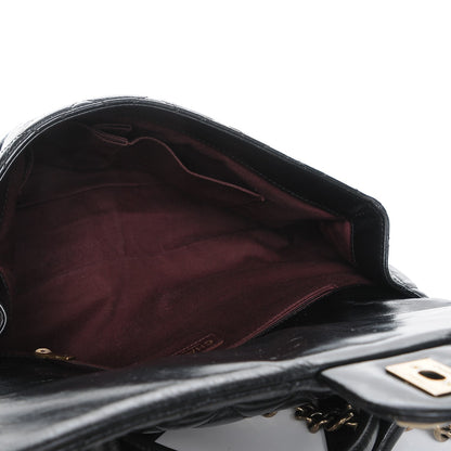 Chanel Glazed Calfskin Castle Rock Medium Flap Black 5 of 7