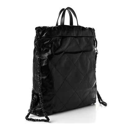 Chanel Shiny Calfskin Quilted Chanel 22 Backpack So Black 3 of 10