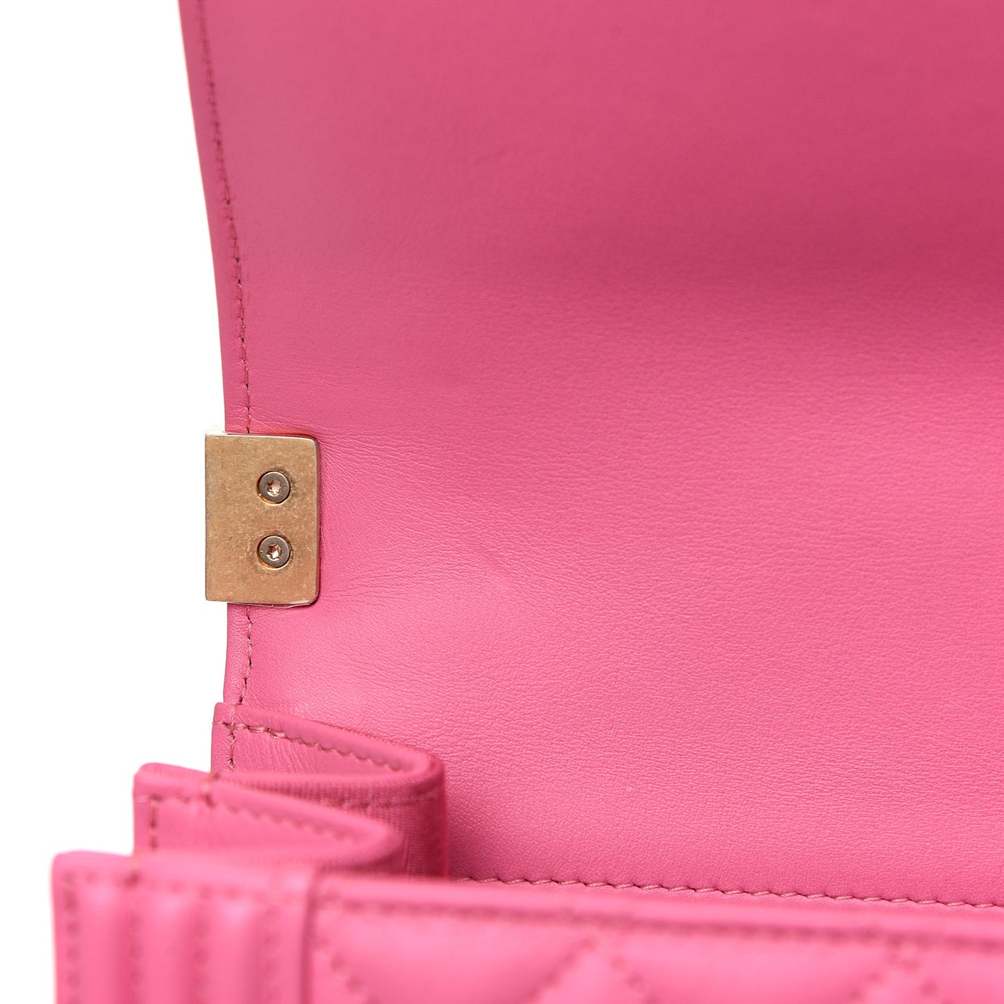 Calfskin Quilted North South Boy Flap Pink