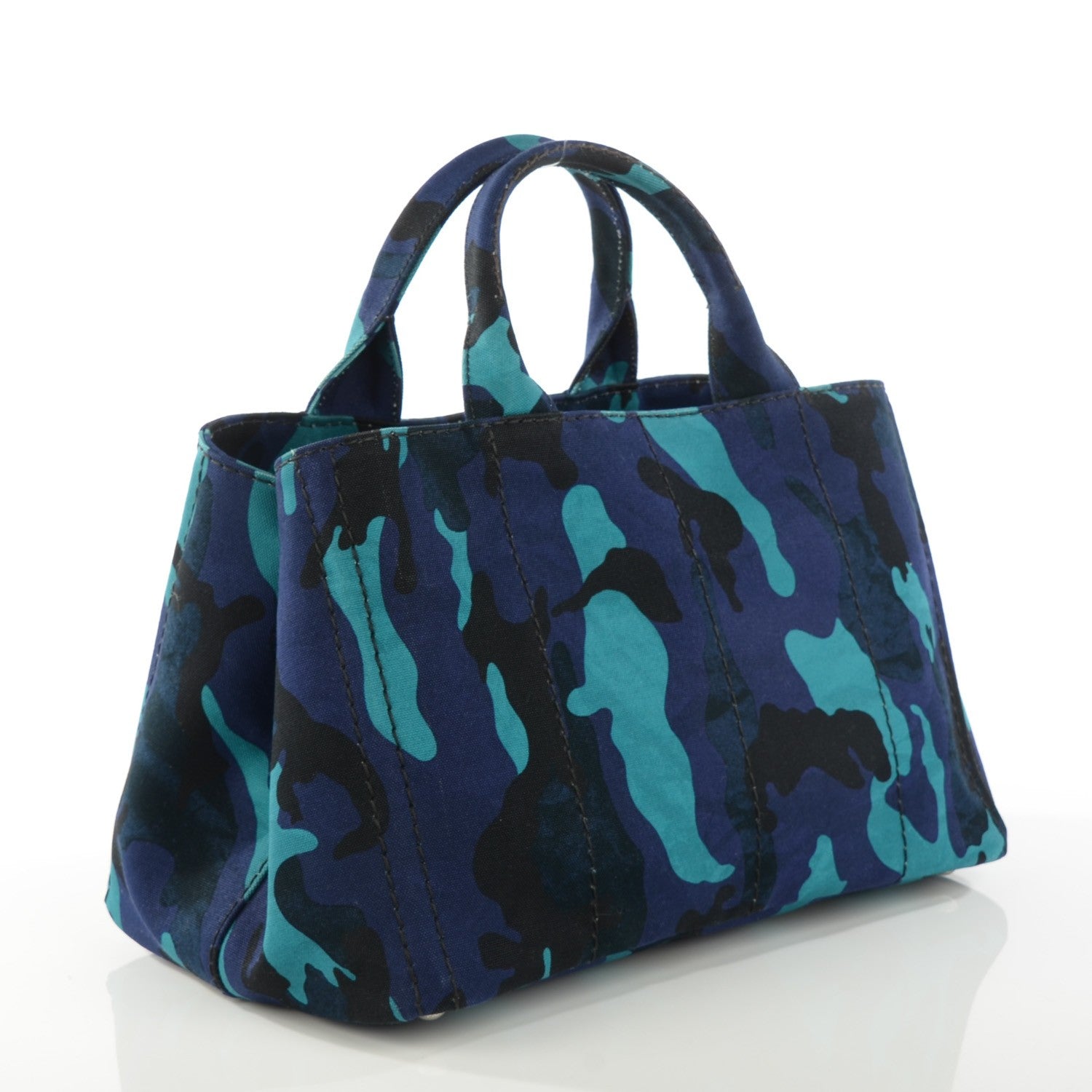 Prada Canvas Canapa Camouflage Tote Royal 3 of 8