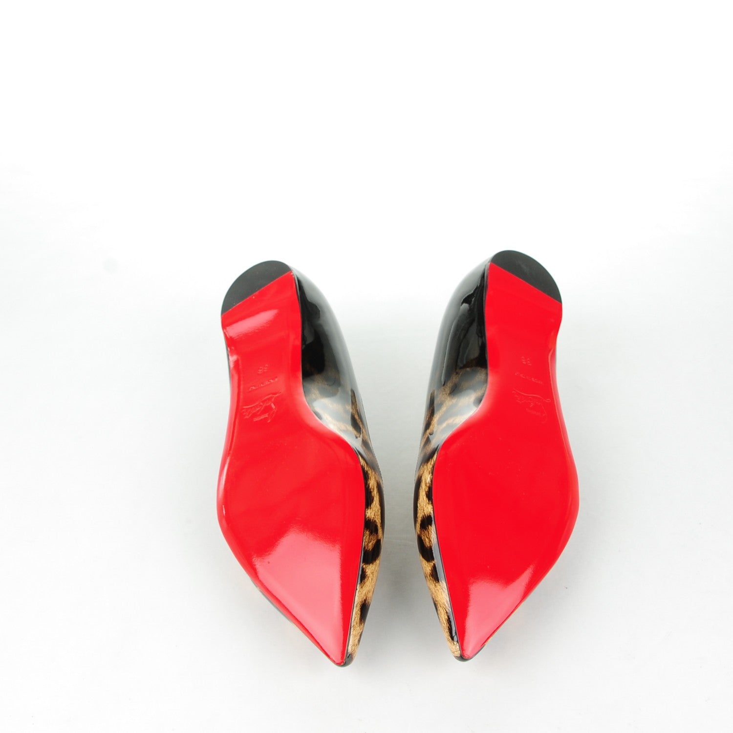 Christian Louboutin Patent Degrade Leopard Pigalle Follies Flats 38 Leopard Black 5 of 7
