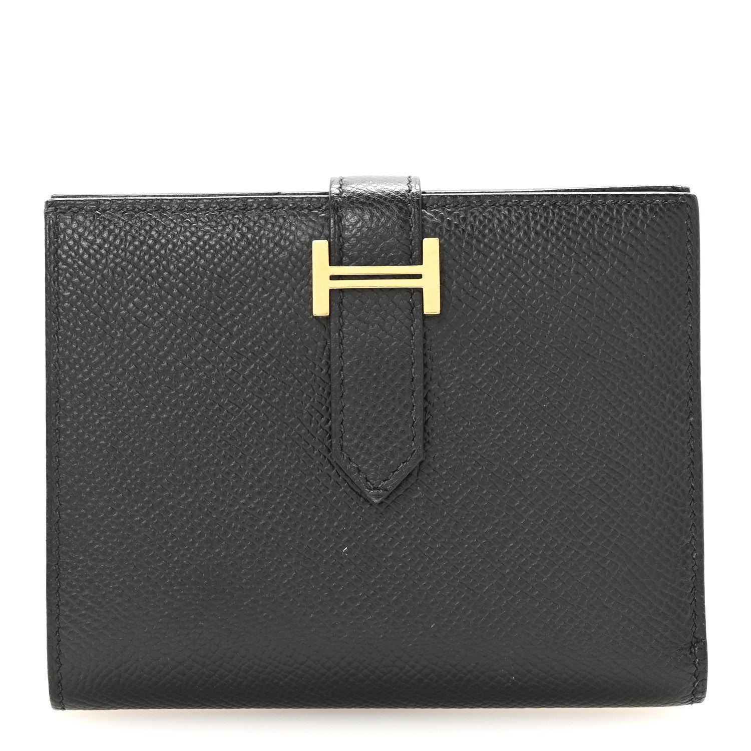 Hermes Epsom Bearn Compact Wallet Black 1 of 7