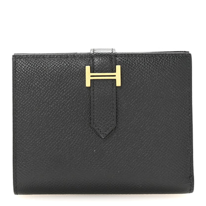 Hermes Epsom Bearn Compact Wallet Black 1 of 7