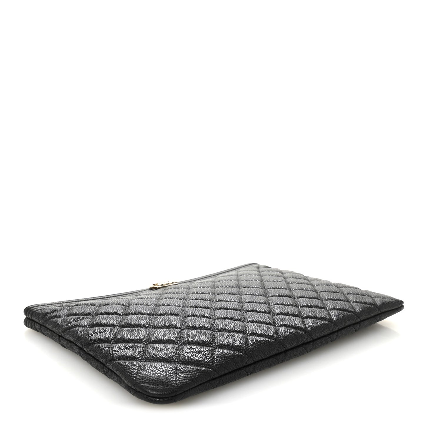 Caviar Quilted Medium Boy Cosmetic Case Black