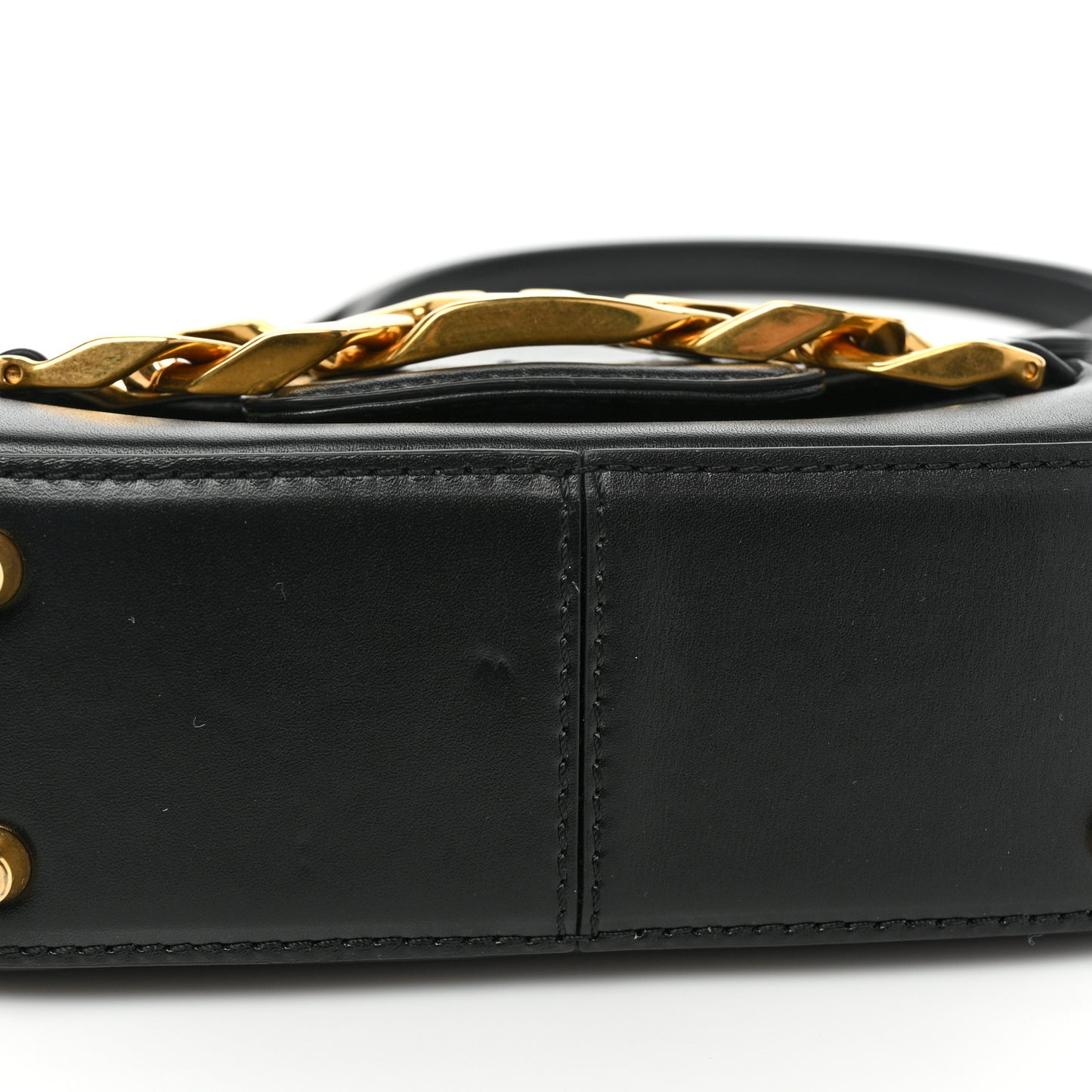 Calfskin Small Vlogo Chain Shoulder Bag Black