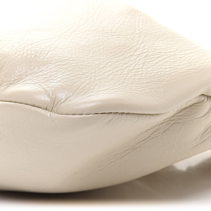 Saint Laurent Calfskin Pac Pac Ruched Hobo Winter White 9 of 10