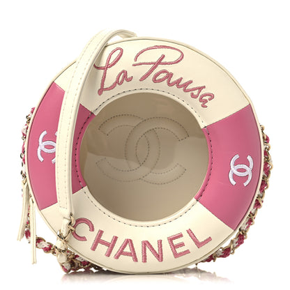 Chanel Lambskin Coco Lifesaver Round Bag Pink White 1 of 11