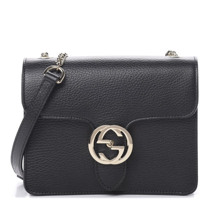 Gucci Dollar Calfskin Small Interlocking G Shoulder Bag Black 1 of 10