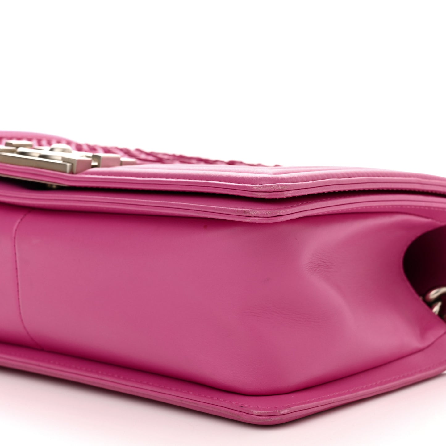 Matte Snakeskin Medium Boy Flap Pink