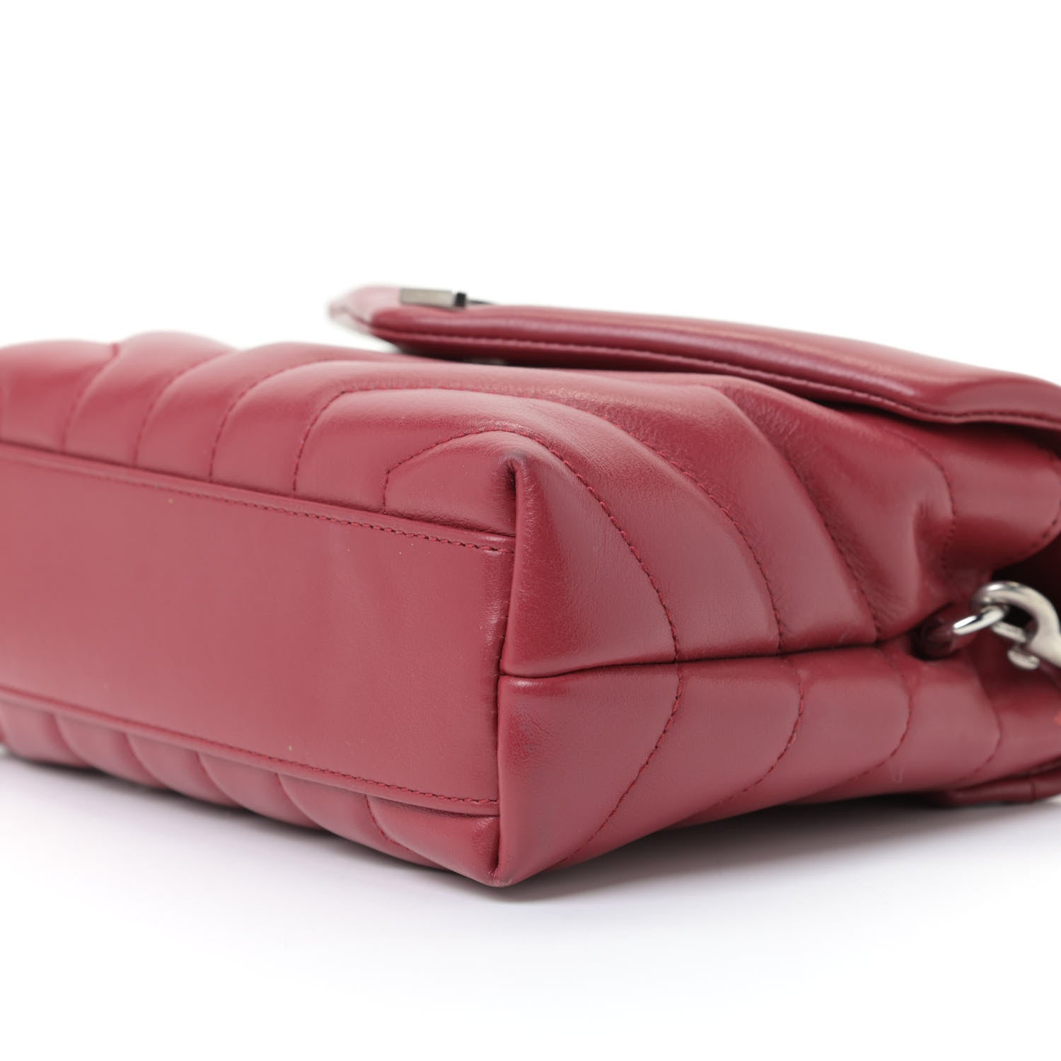 Saint Laurent Calfskin Y Quilted Monogram Toy Loulou Crossbody Bag New Lipstick 6 of 11
