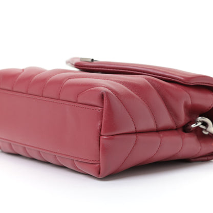 Saint Laurent Calfskin Y Quilted Monogram Toy Loulou Crossbody Bag New Lipstick 6 of 11