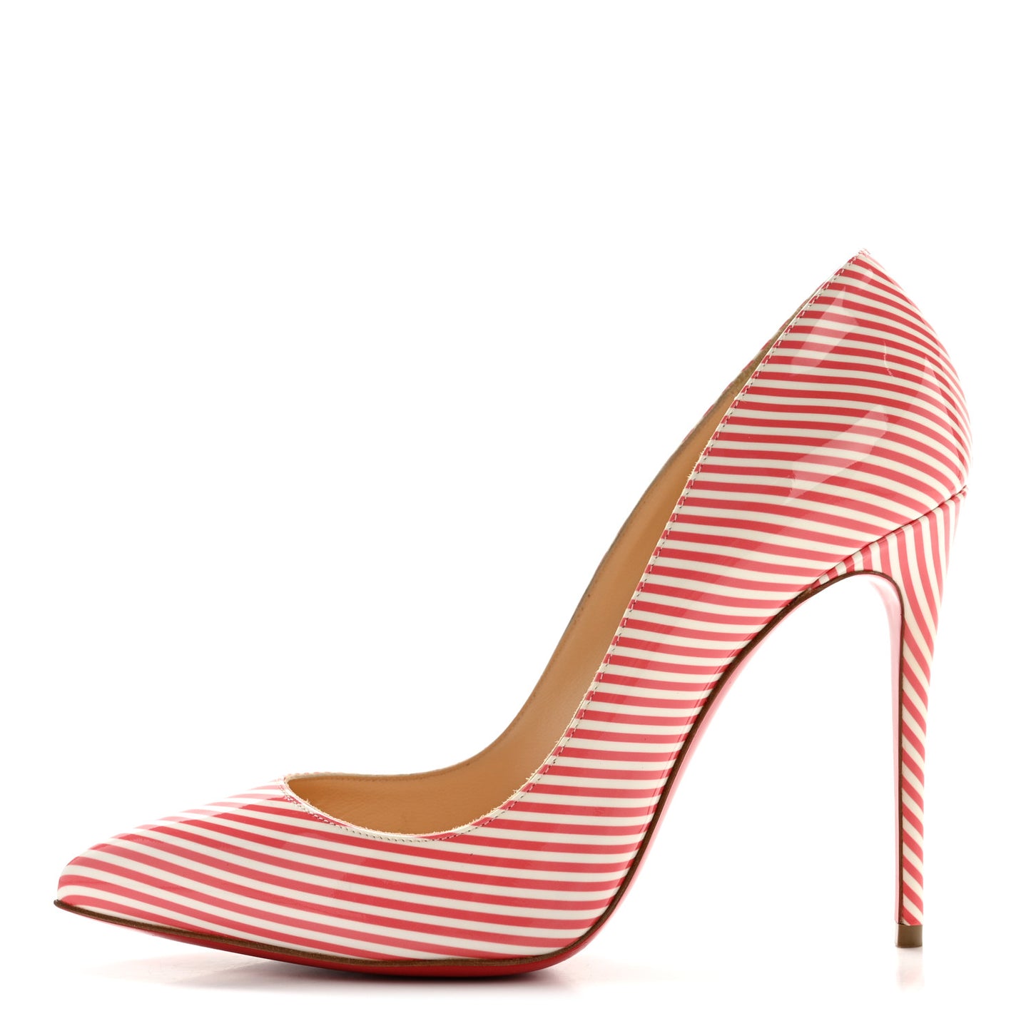 Patent Pigalle Follies Stripes 100 Pumps 37 Smoothie White