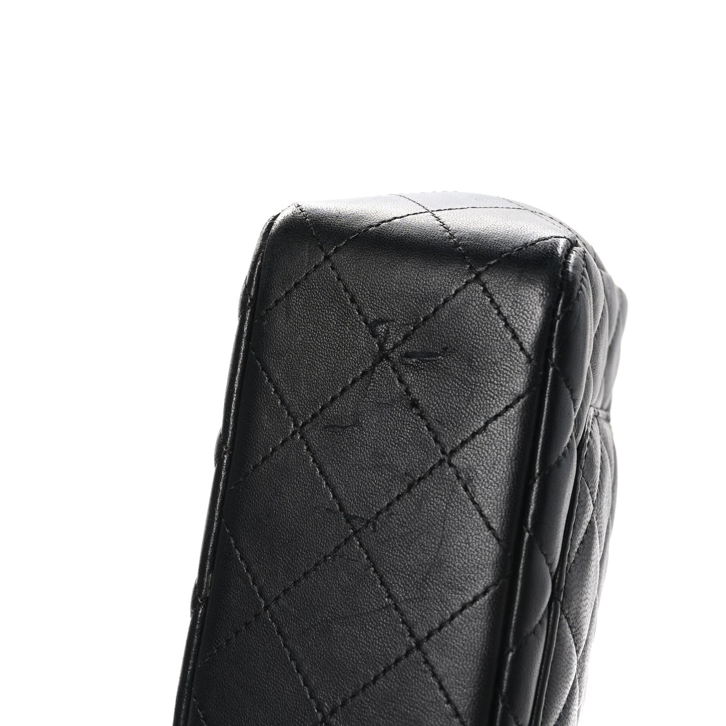 Lambskin Quilted Mini Rectangular Flap Black