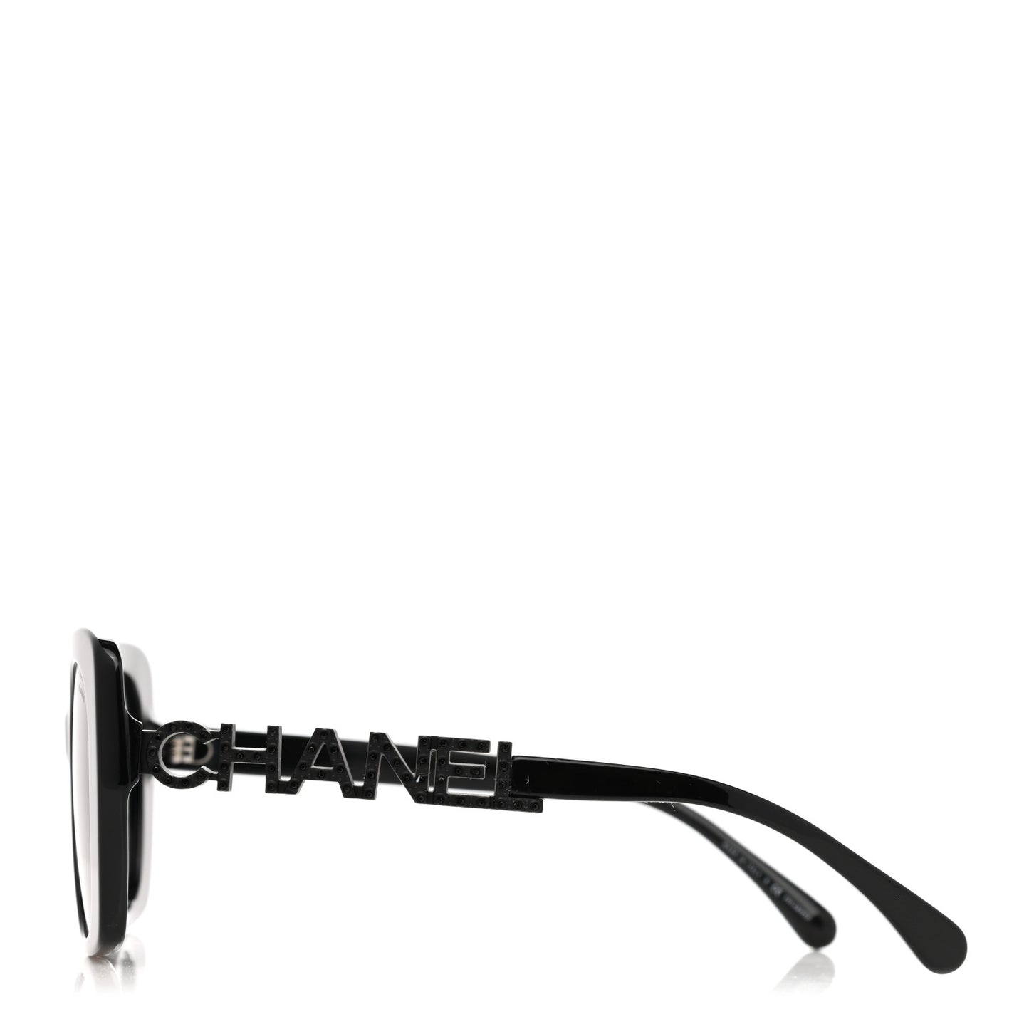Acetate Strass Polarized Square Sunglasses 5422-B Black