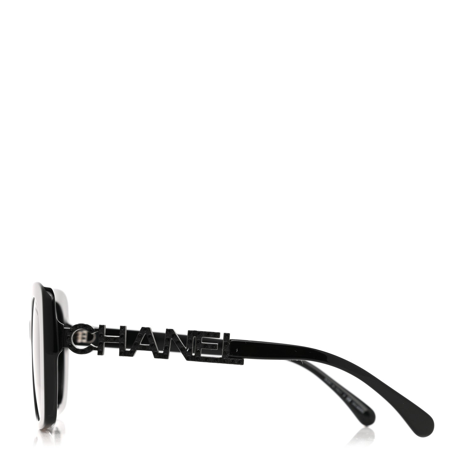 Chanel Acetate Strass Polarized Square Sunglasses 5422-B Black 3 of 7