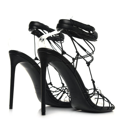 Saint Laurent Robin Zig Zag Heels Sandals 40 Black 4 of 8