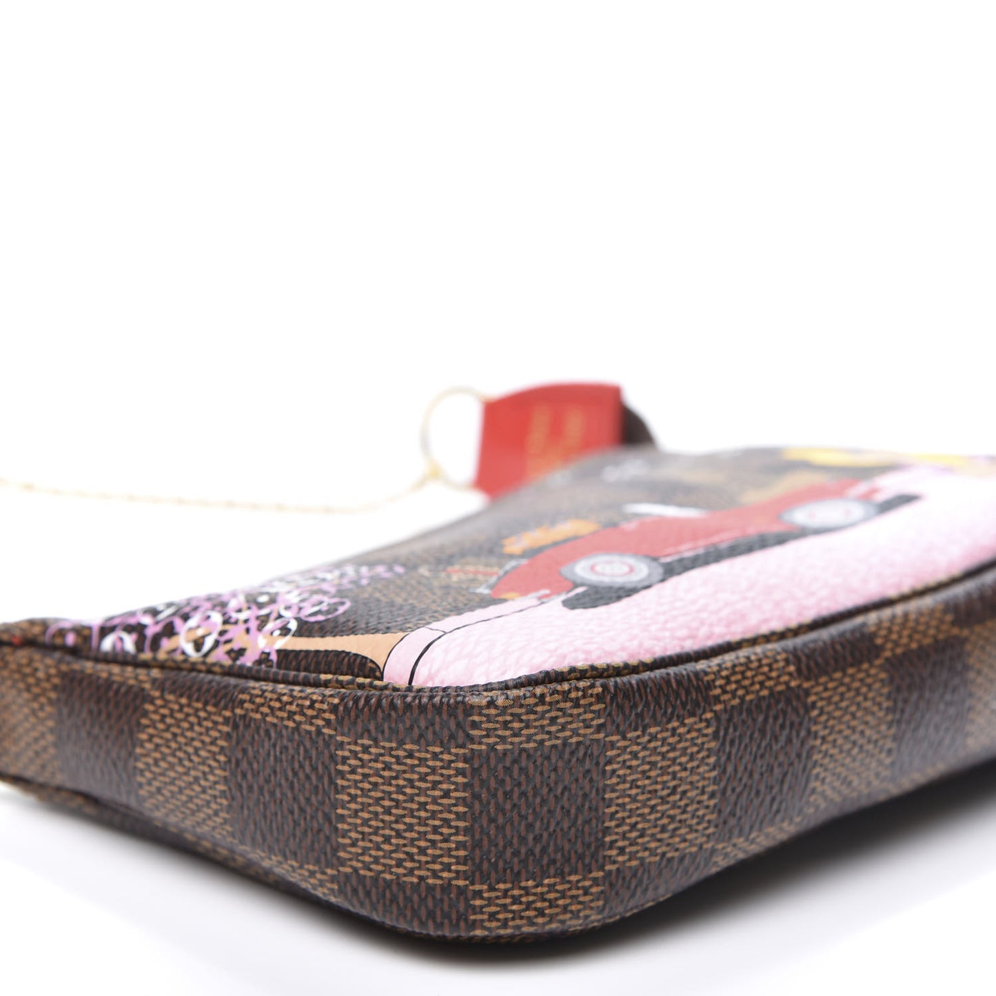 Damier Ebene 2019 Christmas Animation Mini Pochette Accessories Red
