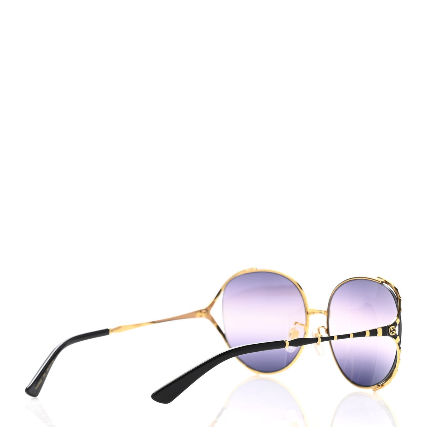 Metal Round Frame GG0595S Sunglasses Gold Black