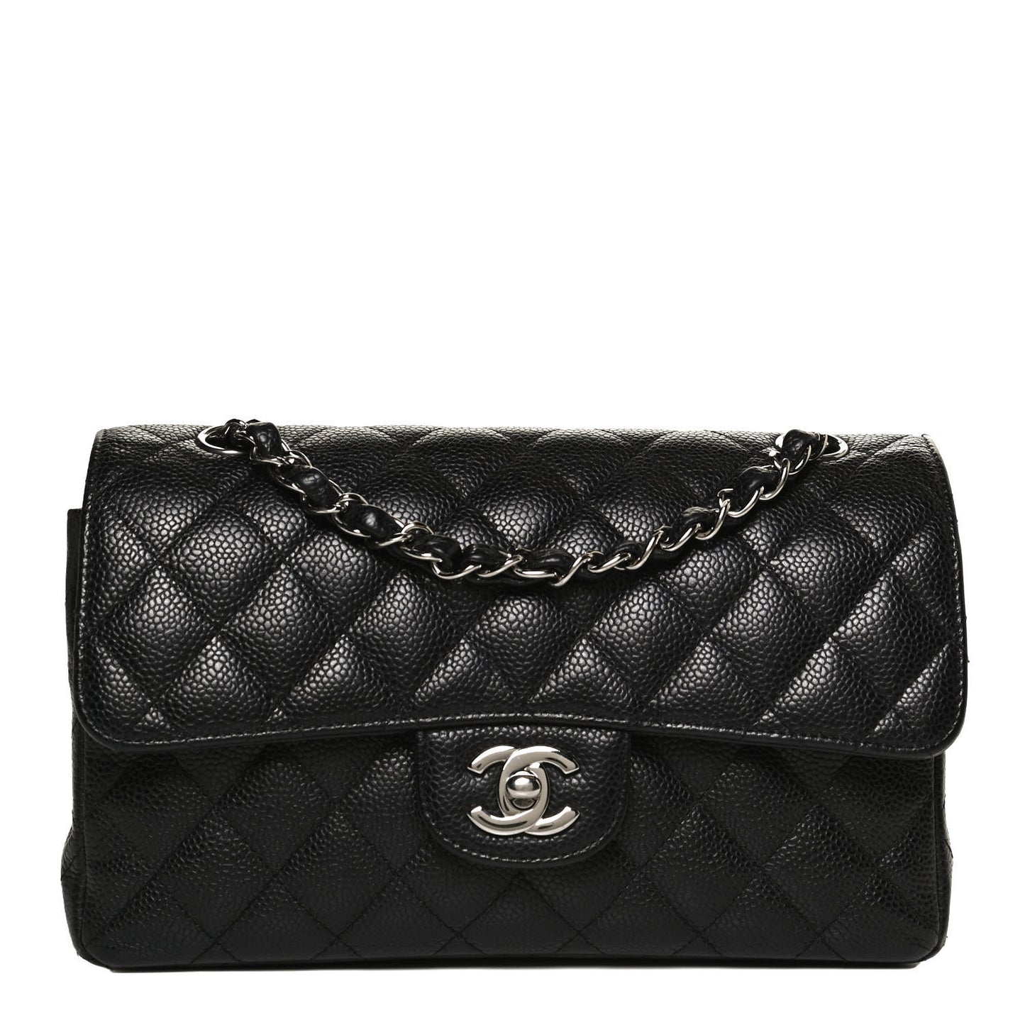 Caviar Quilted Small Double Flap Black