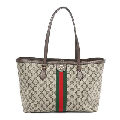 Gucci GG Supreme Monogram Medium Ophidia Shopping Tote Brown 1 of 10