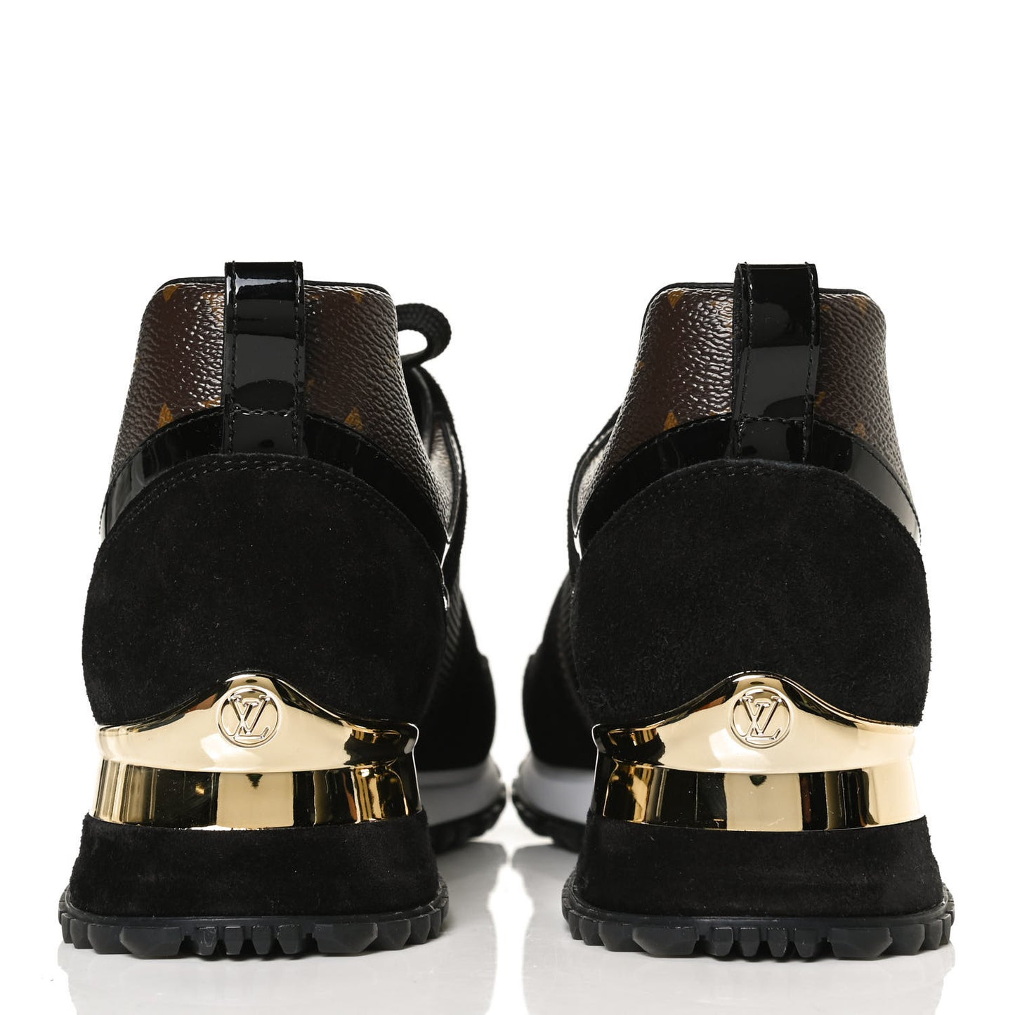 Suede Monogram Run Away Sneakers 37.5 Black