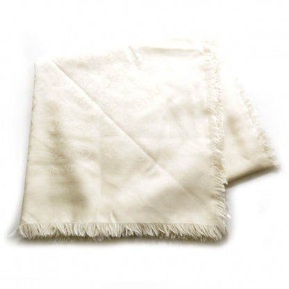 Louis Vuitton Silk Wool Monogram Shawl White 1 of 6