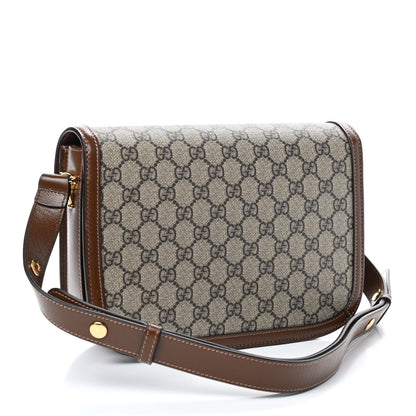 Gucci GG Supreme Monogram Horsebit 1955 Shoulder Bag Beige Brown Sugar 3 of 9