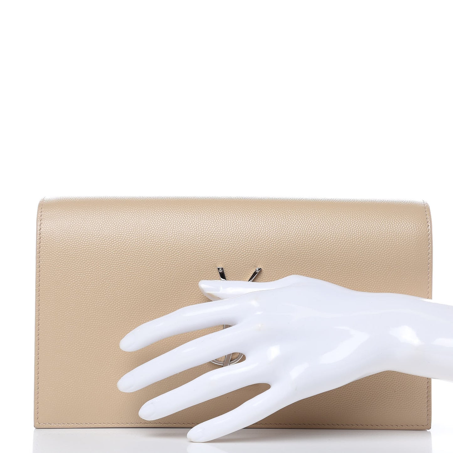 Grain De Poudre Classic Kate Monogram Clutch Nude Powder