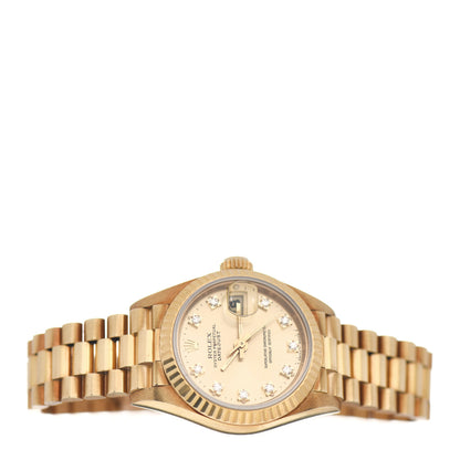 Rolex 18K Yellow Gold Diamond 26mm Datejust President Watch Champagne 69178 2 of 4