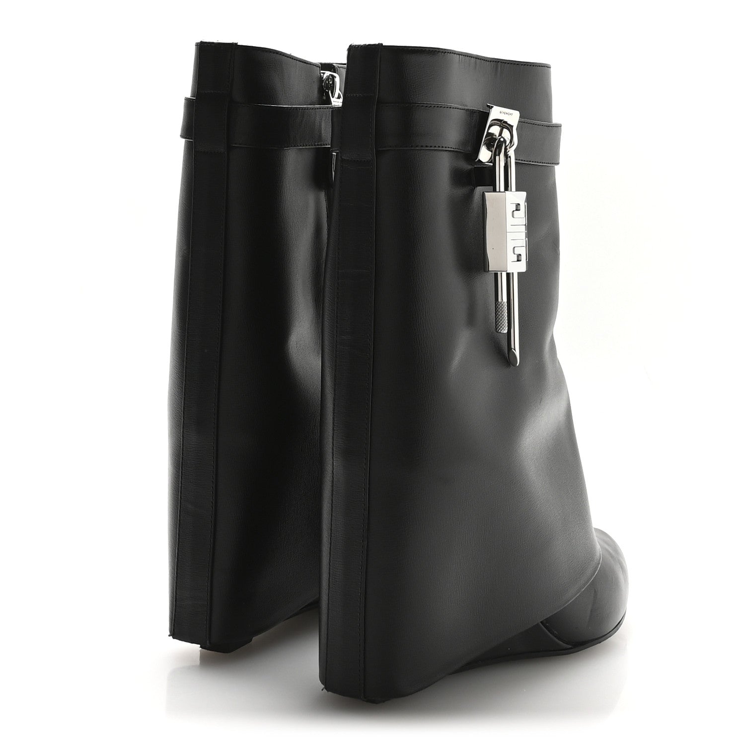 Givenchy Calfskin Shark Lock Ankle Boots 39 Black 5 of 8
