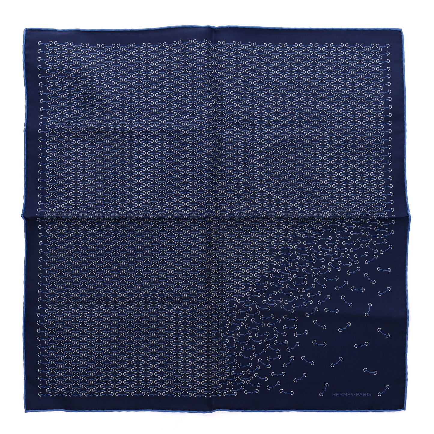 Silk Mors Smile Pocket Square Scarf Marine Bleu Moyen Ciel
