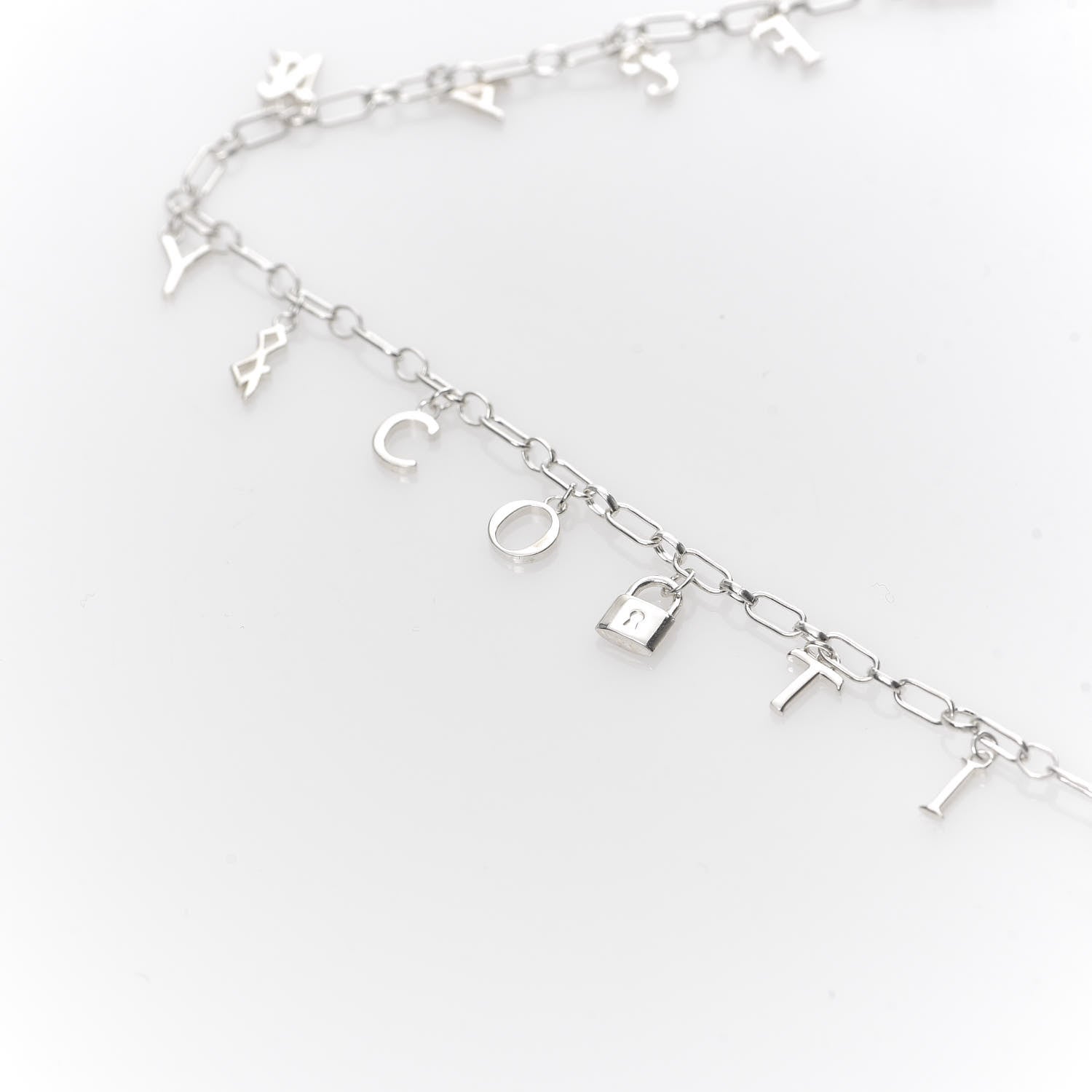 Tiffany Sterling Silver Enamel Love Notes Charm Necklace 7 of 11