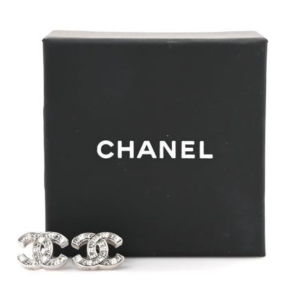 Chanel Baguette Crystal CC Earrings Silver Grey 5 of 5
