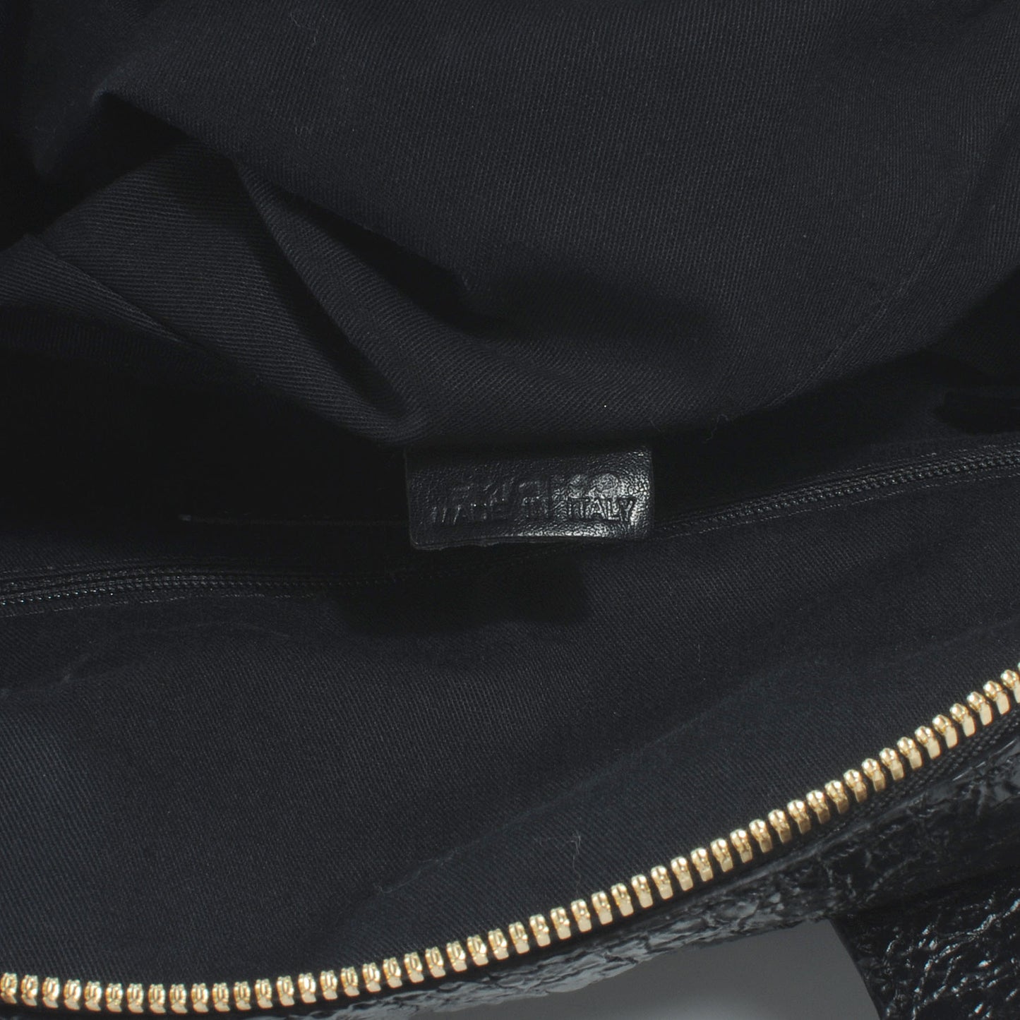 Calfskin Crocodile Embossed Large Nightingale Black