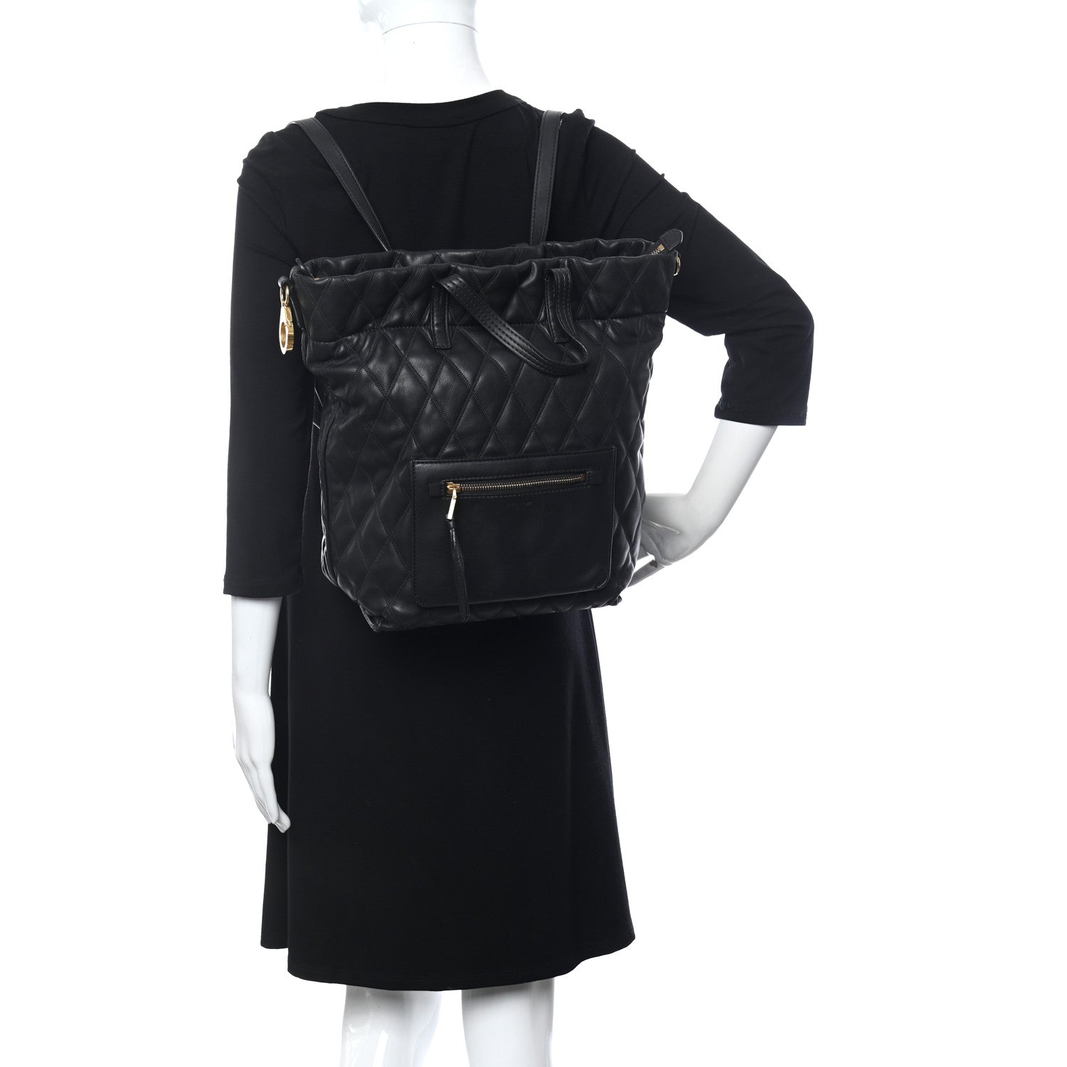 Givenchy Rubberized Canvas Quilted Duo Backpack Black 2 of 12