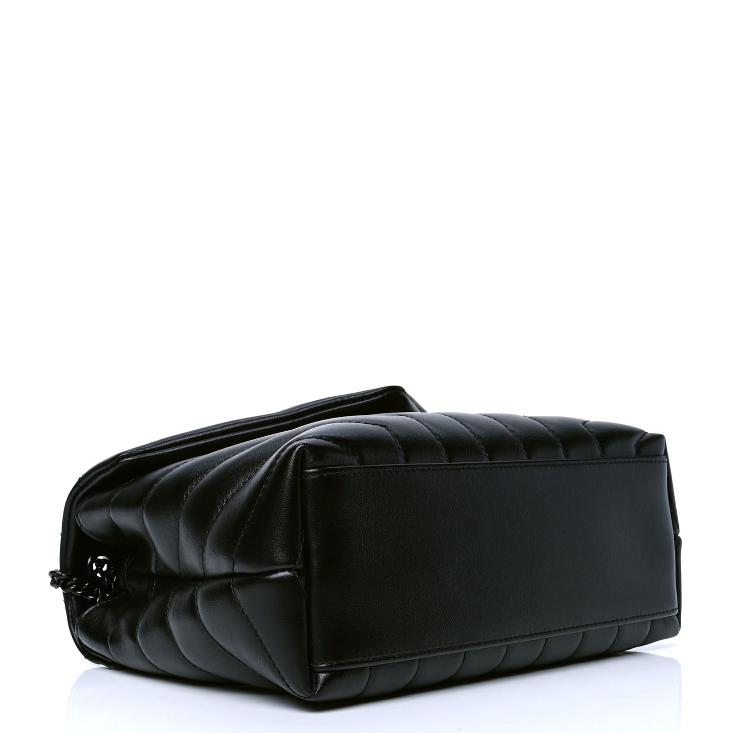Calfskin Y Quilted Monogram Small Loulou Chain Satchel Black