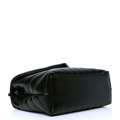 Saint Laurent Calfskin Y Quilted Monogram Small Loulou Chain Satchel Black 3 of 4