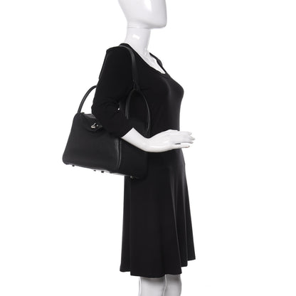 Hermes Taurillon Clemence Lindy 30 Black 2 of 9