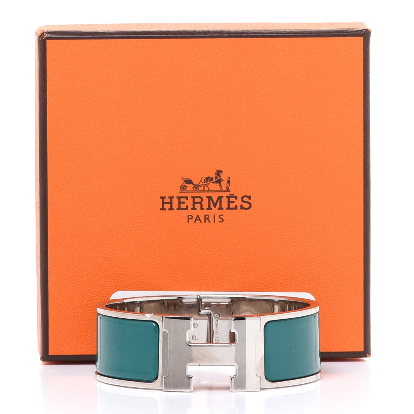 Enamel Wide Clic Clac H Bracelet PM Malachite