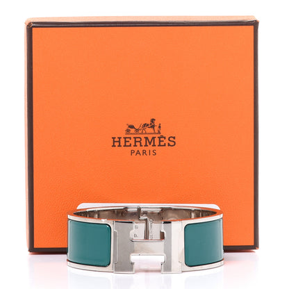 Hermes Enamel Wide Clic Clac H Bracelet PM Malachite 6 of 6
