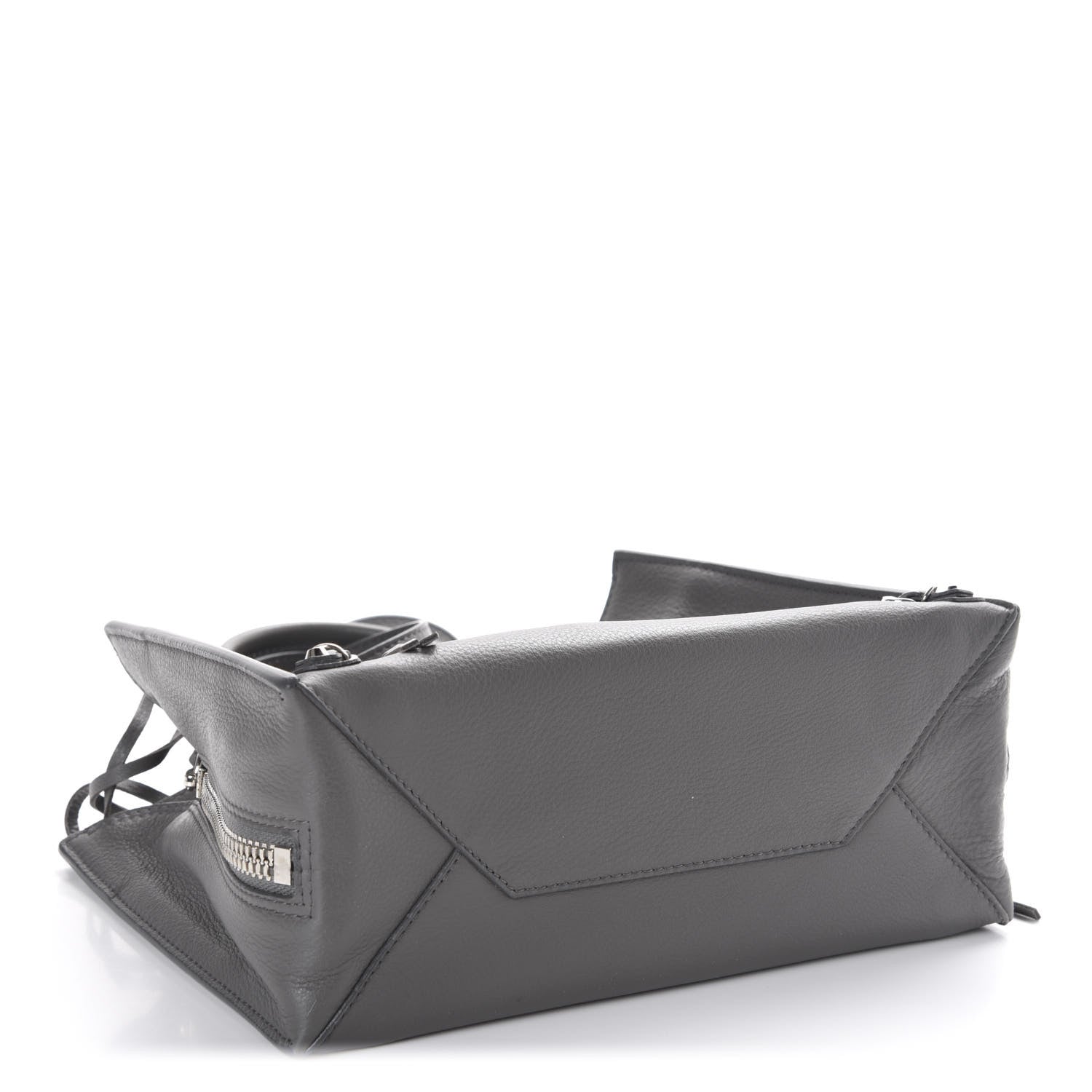 Balenciaga Veau Papier A6 Zip Around Tote Gris Metal 4 of 10
